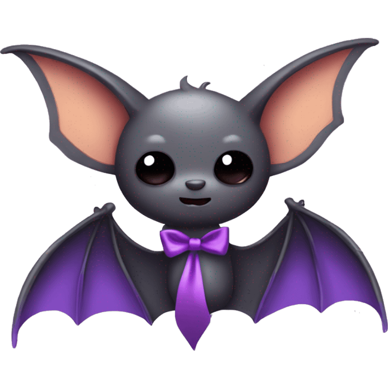 Bat with a cute ribbon 🎀 on the side of his forehead  emoji