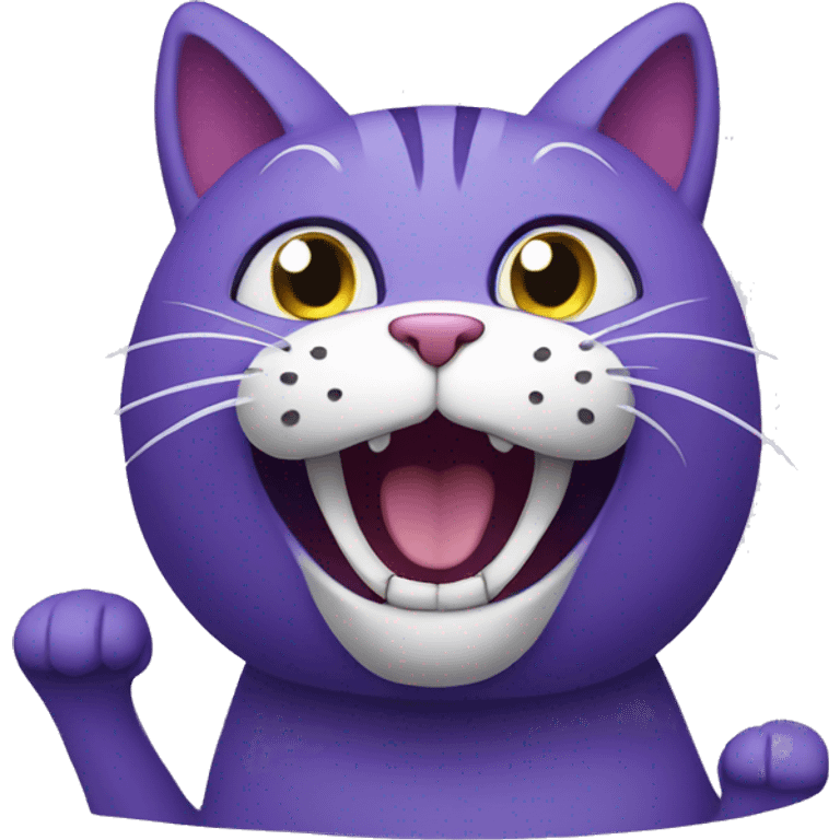 purple Cat singing emoji