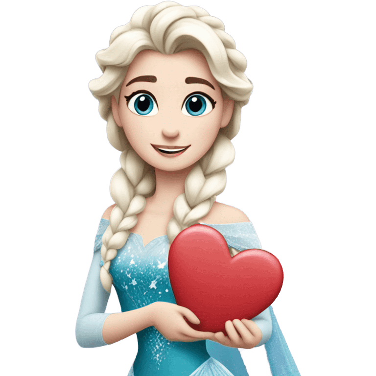 Elsa with valentine  emoji