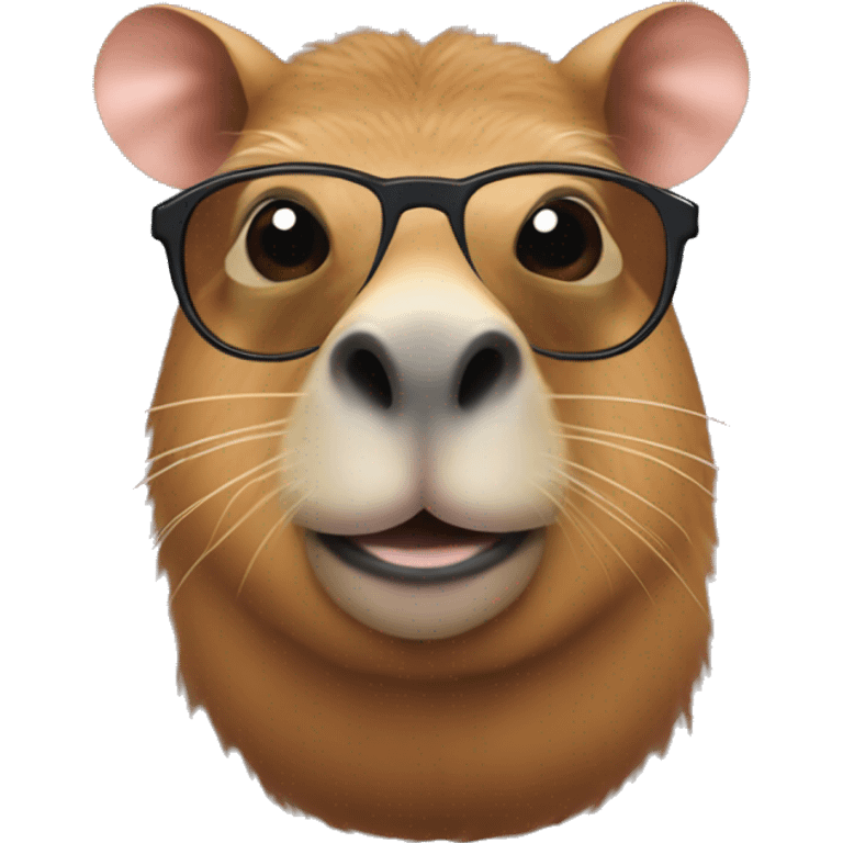 capibara tierno con lentes emoji