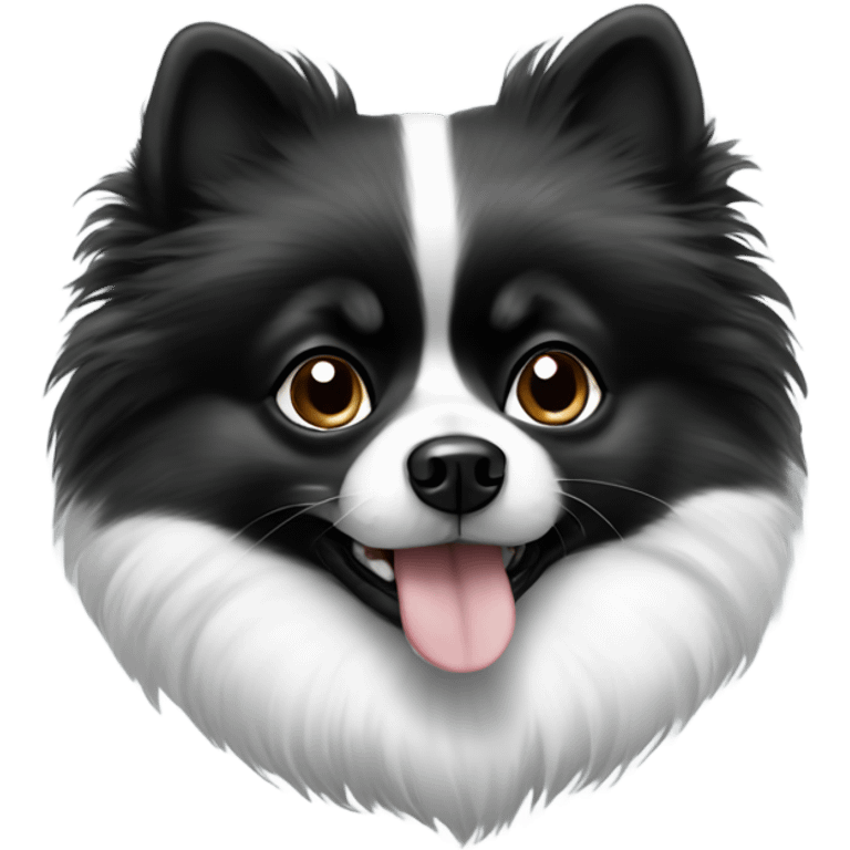 Black & white Pomeranian  emoji