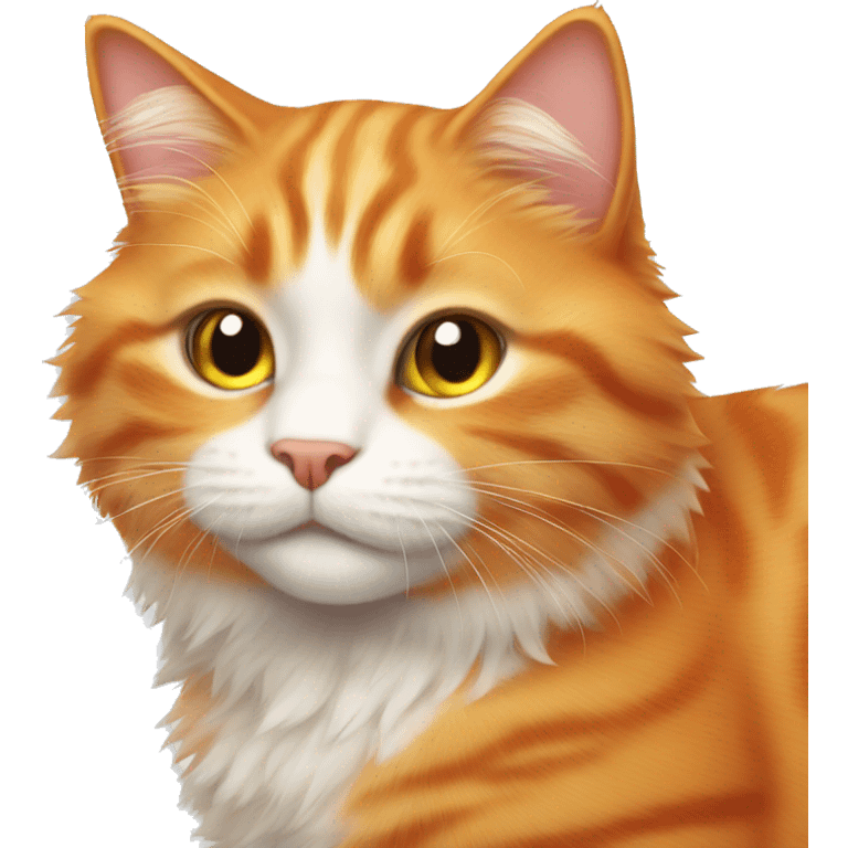 Fluffy orange cat cute emoji