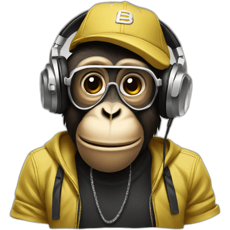 dj monkey emoji