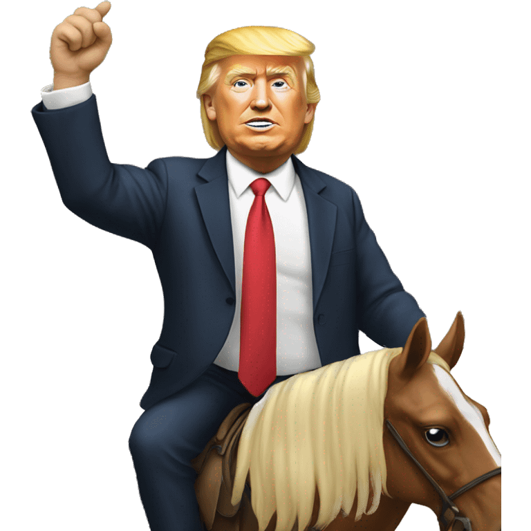 Trump on horse emoji