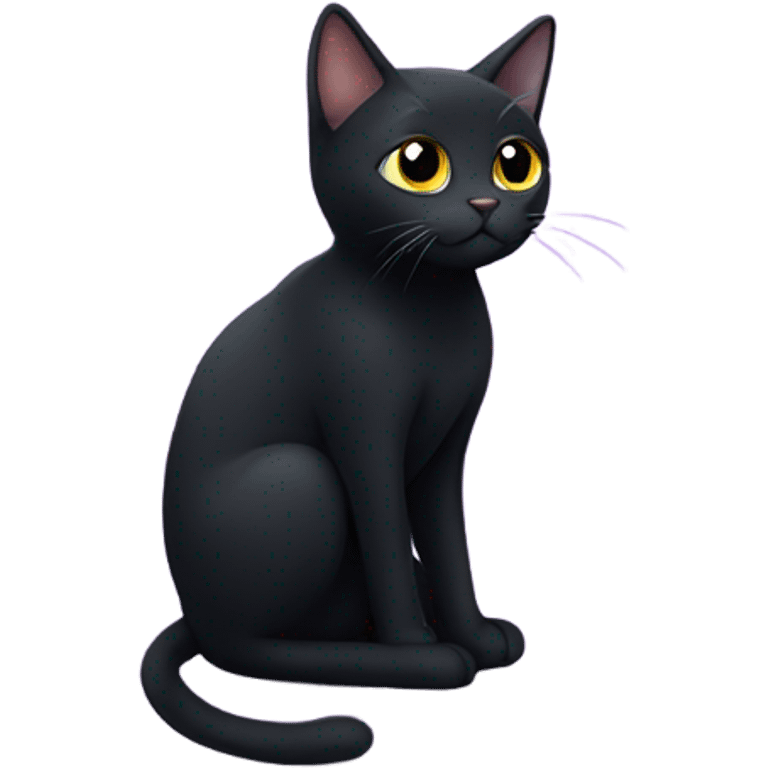 Black cat on a star emoji