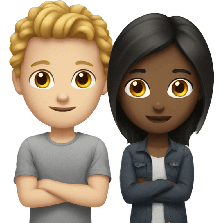 mixed girl and white boy  emoji