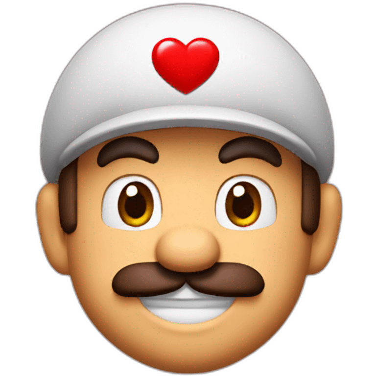 Mario with hearts in his eyes emoji