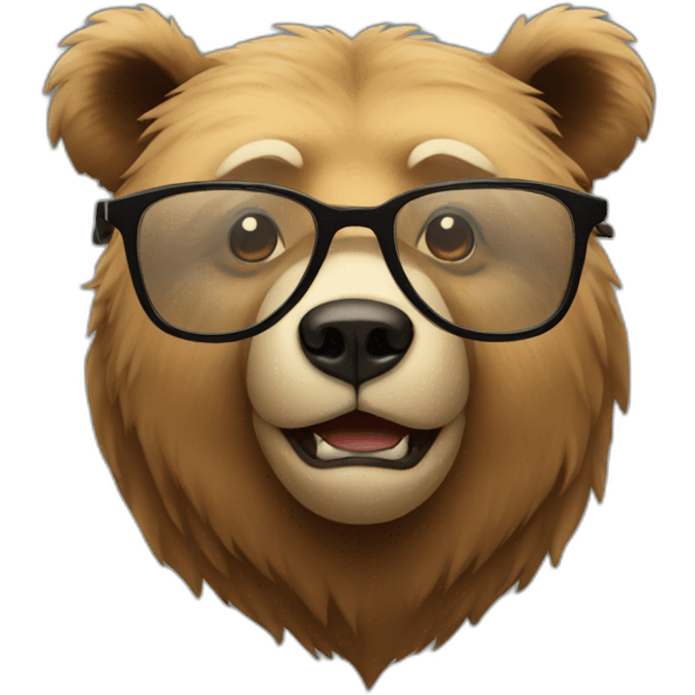 Bear with glasses emoji