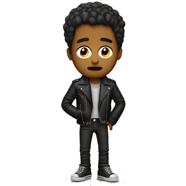 Sad musician with leather jacket emoji