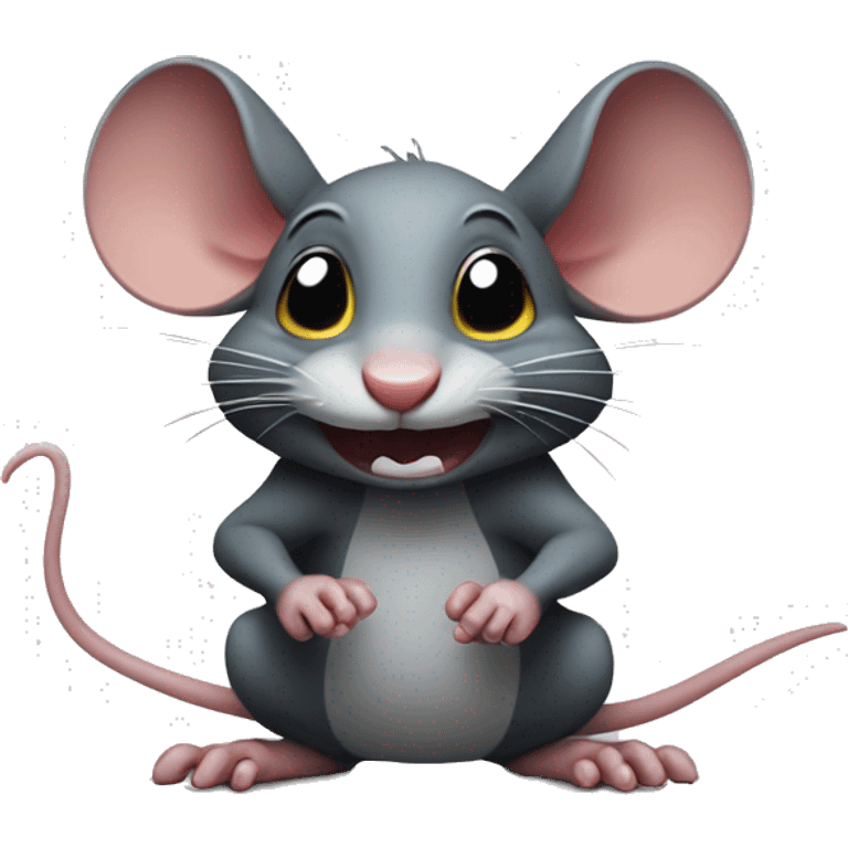 Mischievous rat, rubbing its paws together in an evil way emoji