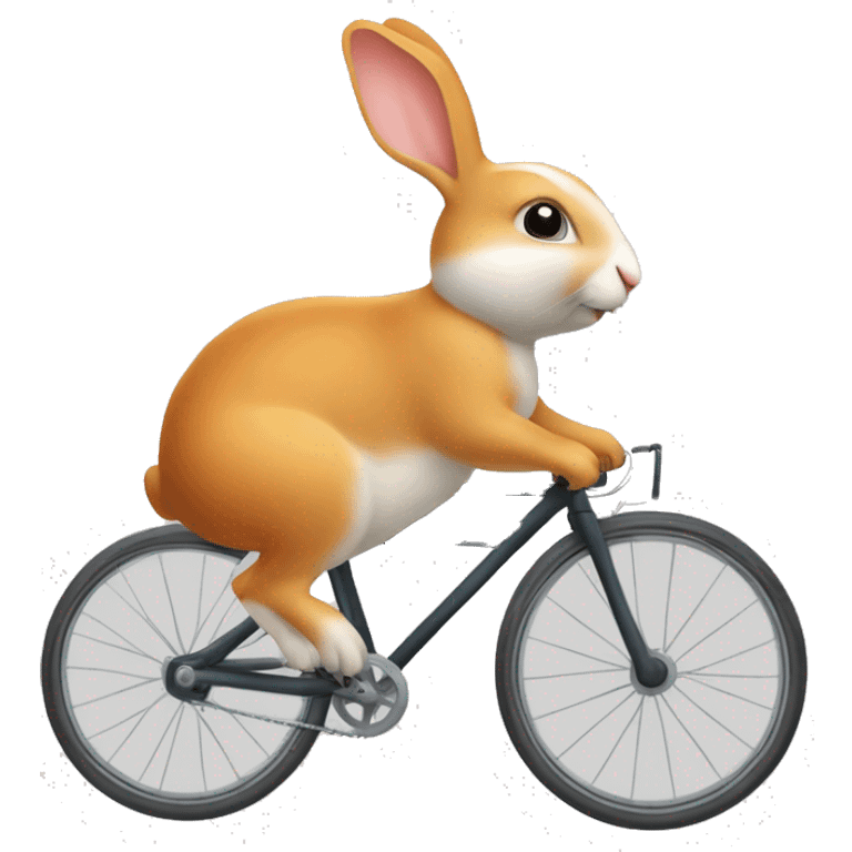 petit lapin mange une carotte sur un velo emoji