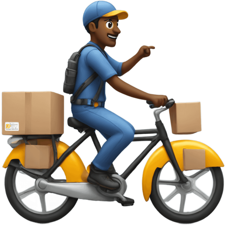 delivery man on a bike emoji