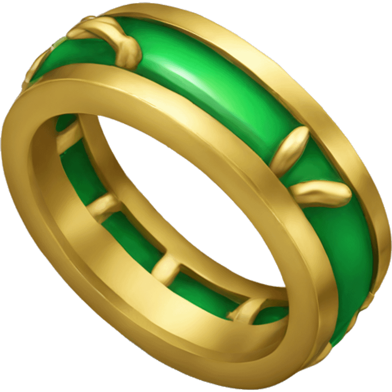 Gold and green ring  emoji