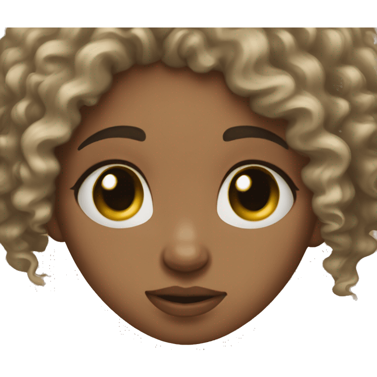 lightskin black girl with curly hair crying  emoji