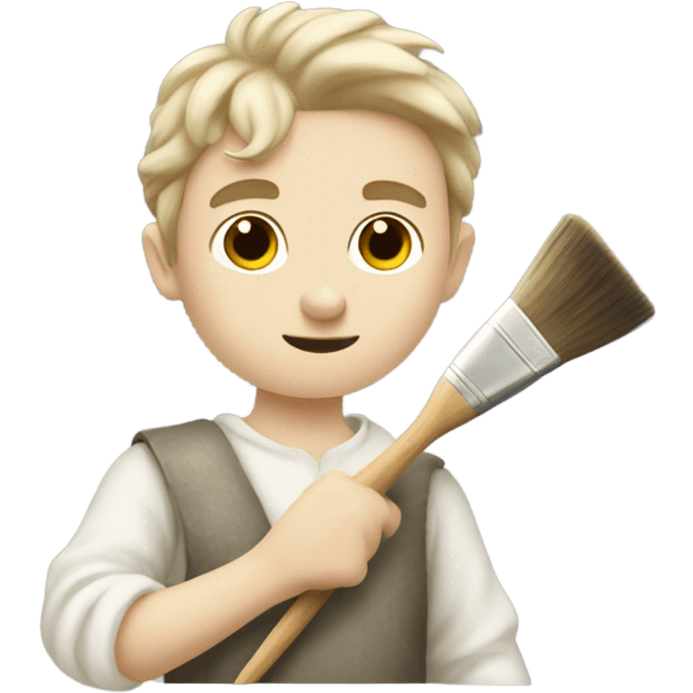 medieval painter boy with white skin with brush and list emoji