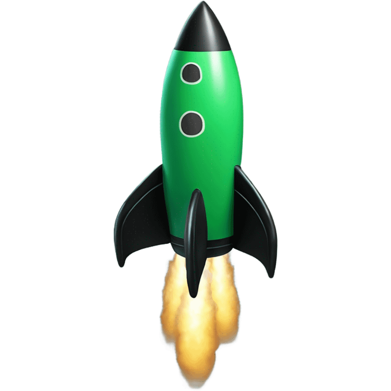 green and black rocket ship emoji