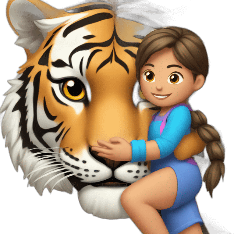 TIGRE JUGANDO CON NIÑA PEQUEÑA emoji