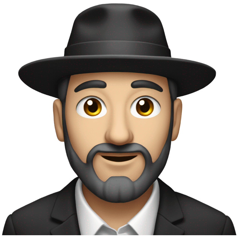 An orthodox Jewish man with peyot and a hat emoji