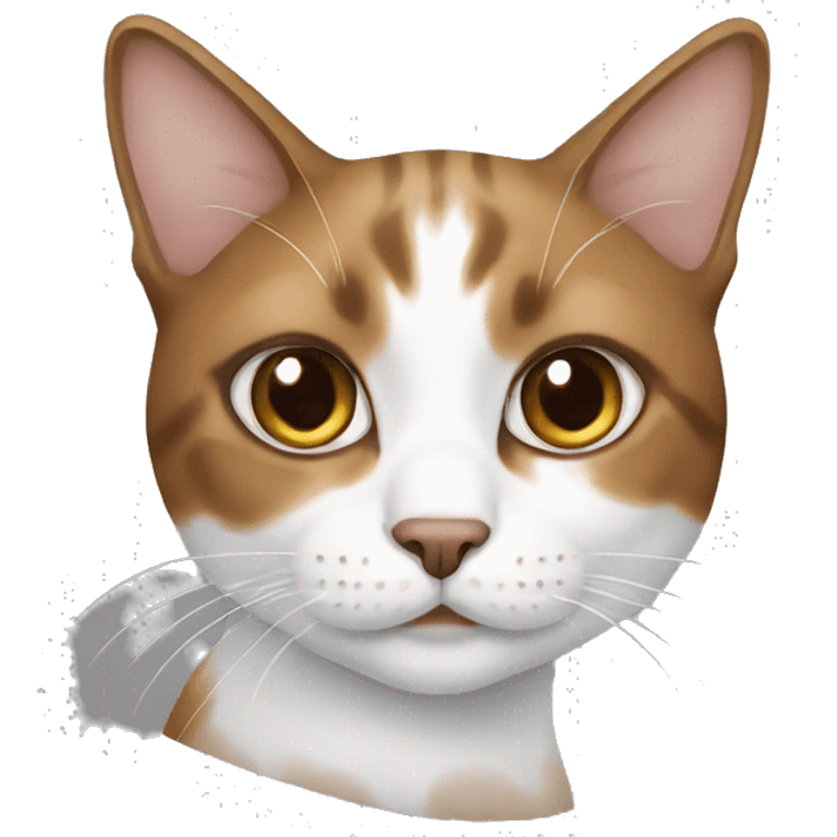 White and brown colour Cat  emoji