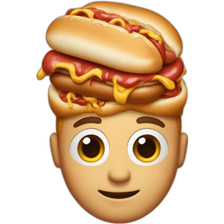 Man with hotdog on his head emoji