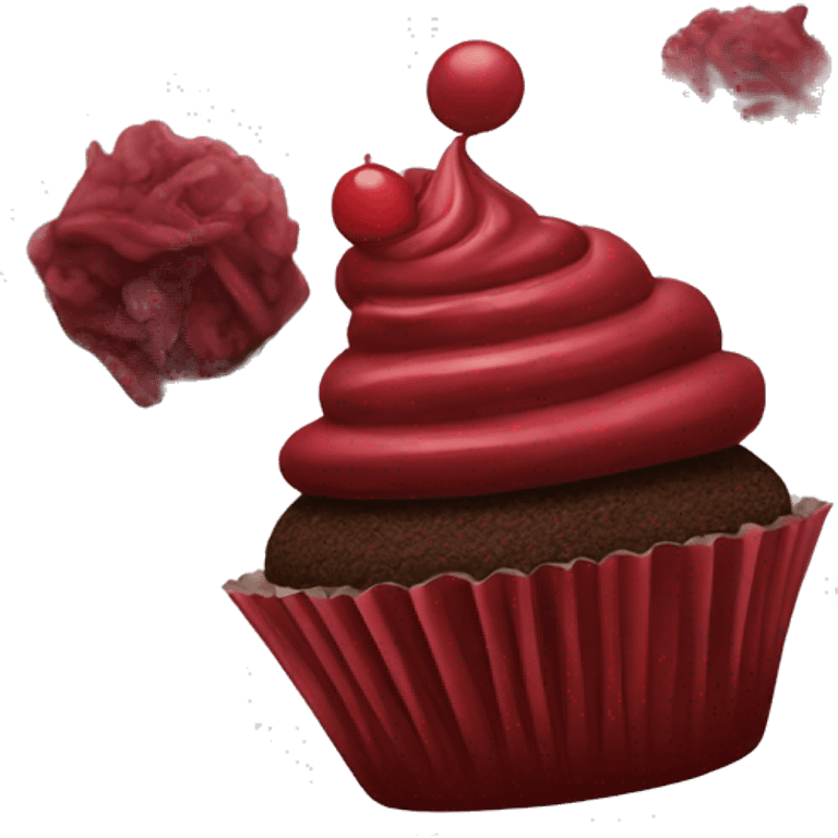 Dark red cupcake emoji