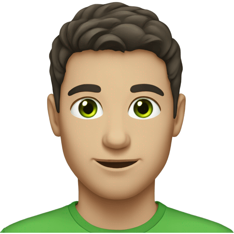 green eyed brunette male emoji