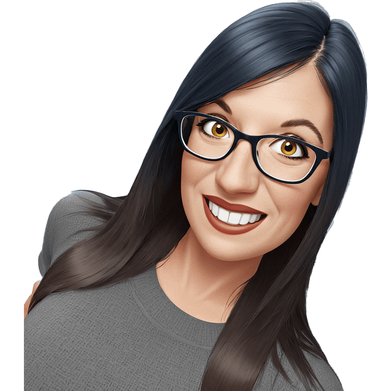 smiling girl with glasses emoji