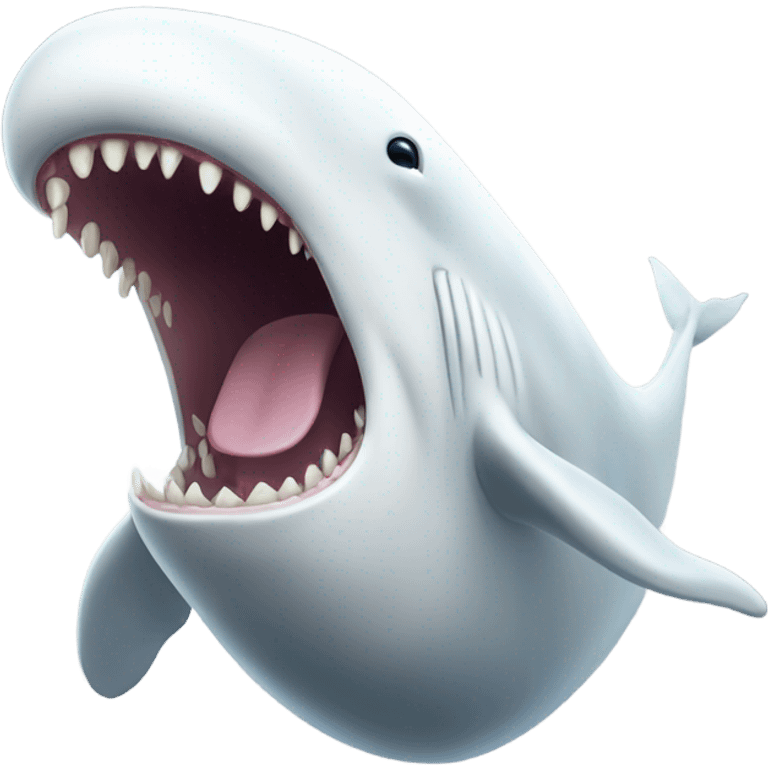 white whale , open mouth emoji