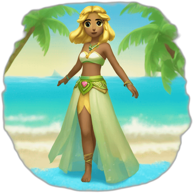 zelda as a beach princess skirt emoji