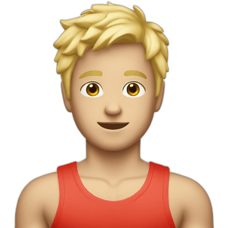 blonde boy in lifeguard tank top  emoji