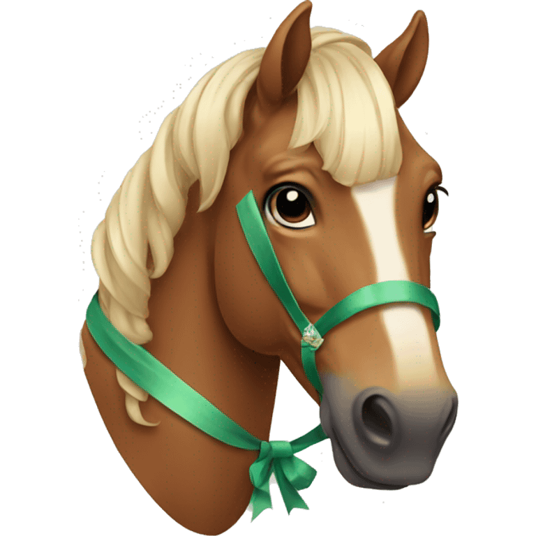 Horse with bow emoji