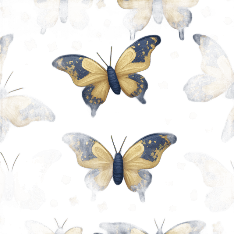 navy blue and gold butterfly emoji