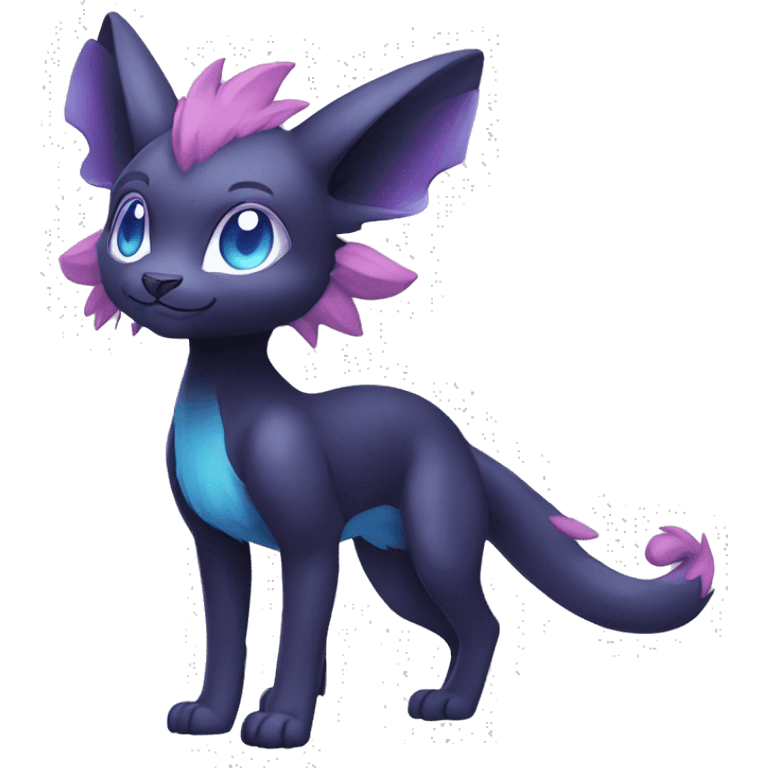 Cute cool black blue purple pink animal hybrid Fakemon full body emoji