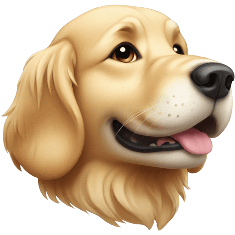 Golden retriever with paw on face emoji