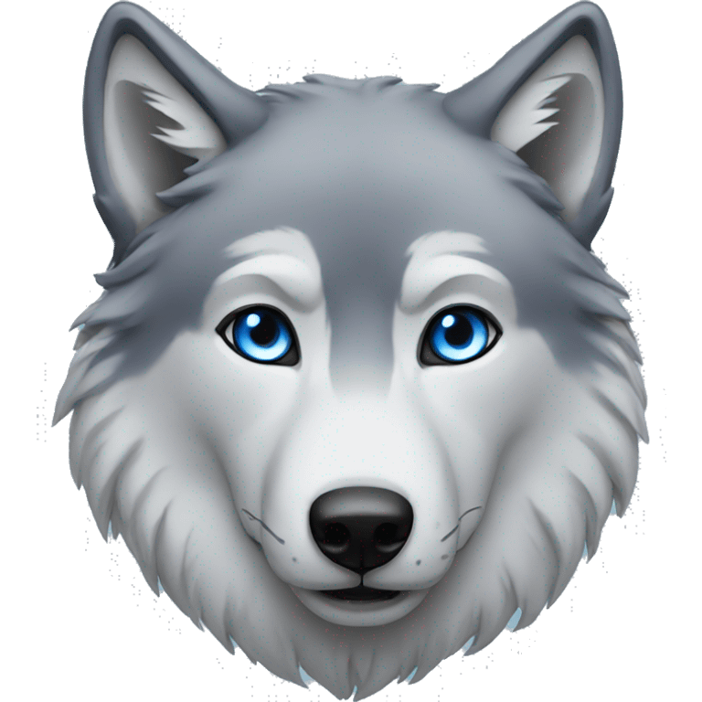 Wolf blue eyes emoji