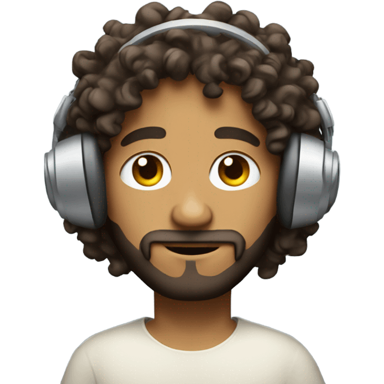 Curly haired Jesus listening to headphones emoji