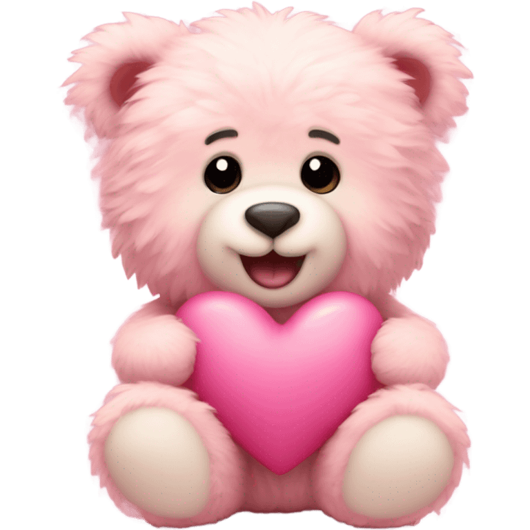 Pink hearts and teddy bear emoji