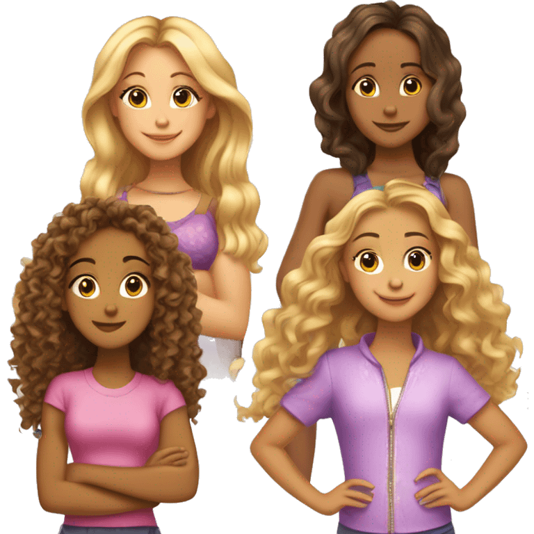 four girls that want to be the cheetah girls but one is 4yrs old, 2 are 16yrs old and the other is 23 emoji