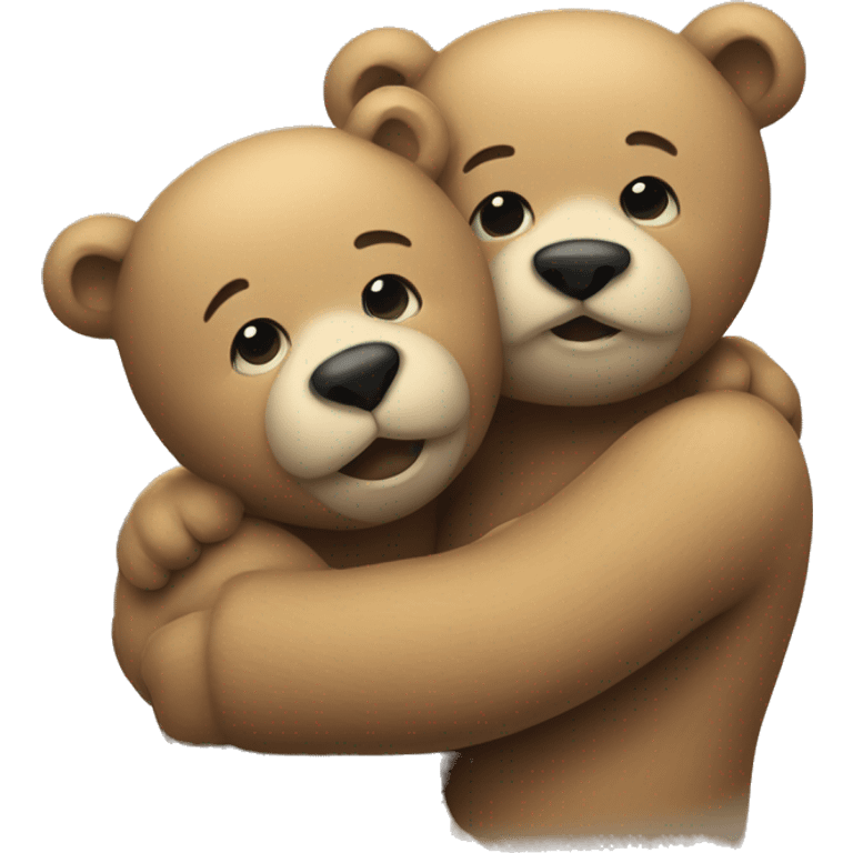 two hugging bears emoji