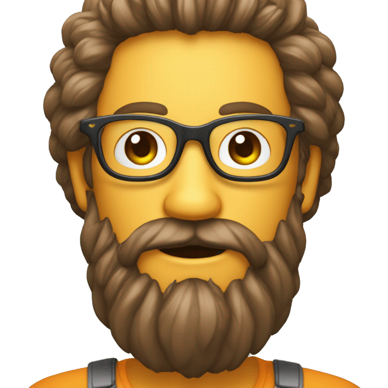 une Banane avec des lunettes est des cheveux orenge et une barbe orenge  emoji