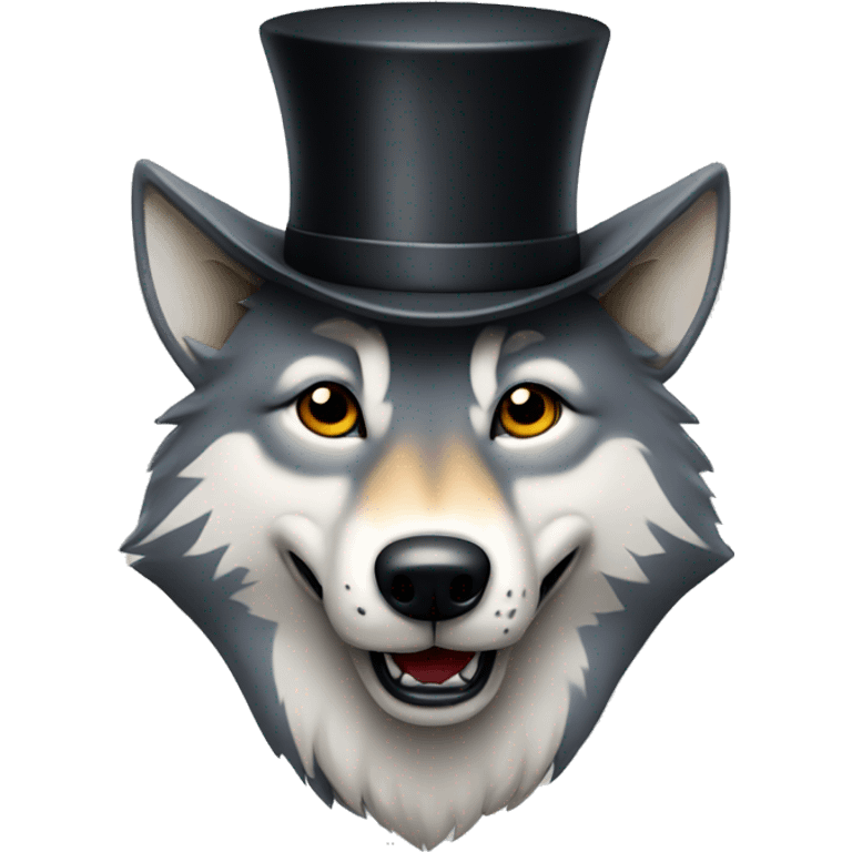 Wolf with top hat emoji