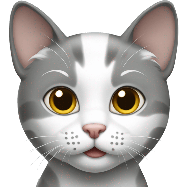 Gray and white cat emoji