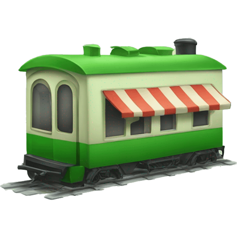 Green train restaurant  emoji