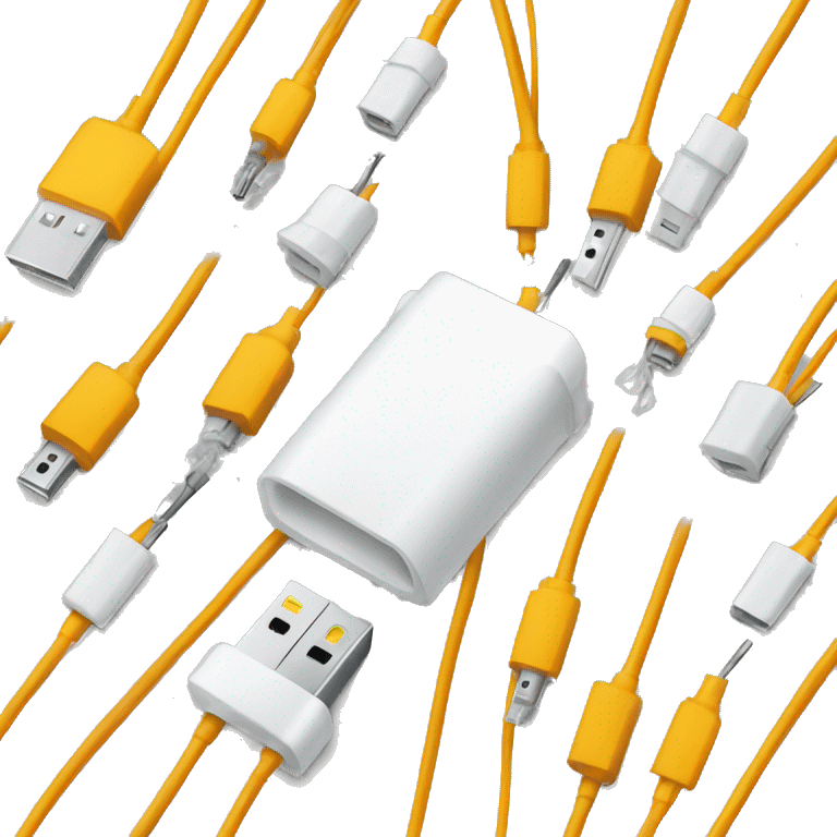 messy usb wires and plugs leads emoji