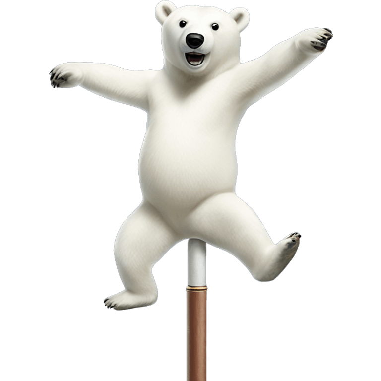 Polar bear on a dancer pole emoji