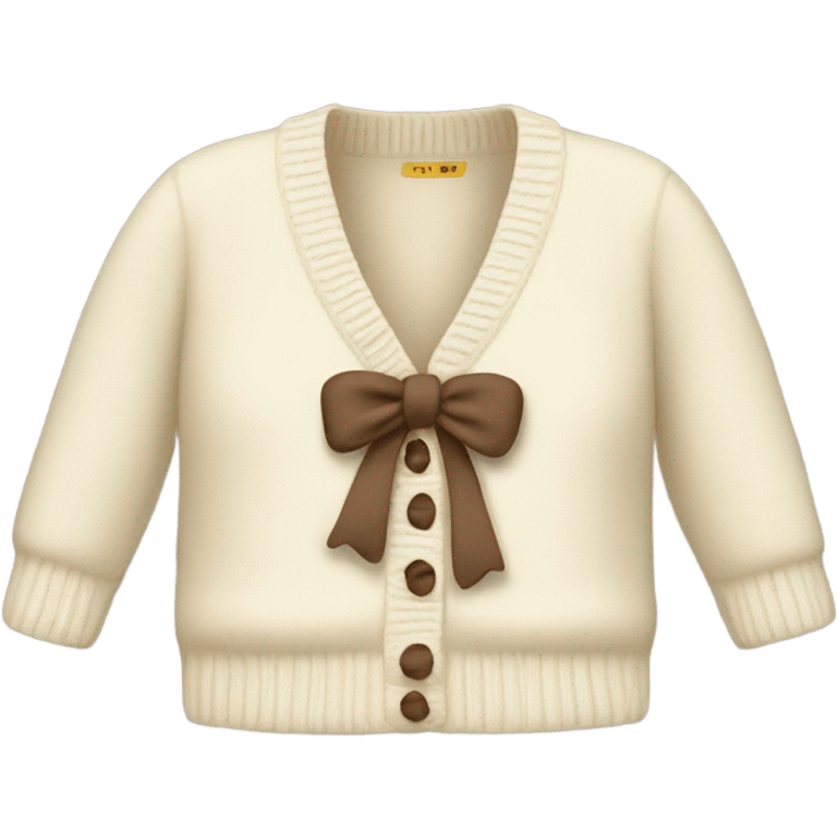 short cream Cardigan with  bow emoji