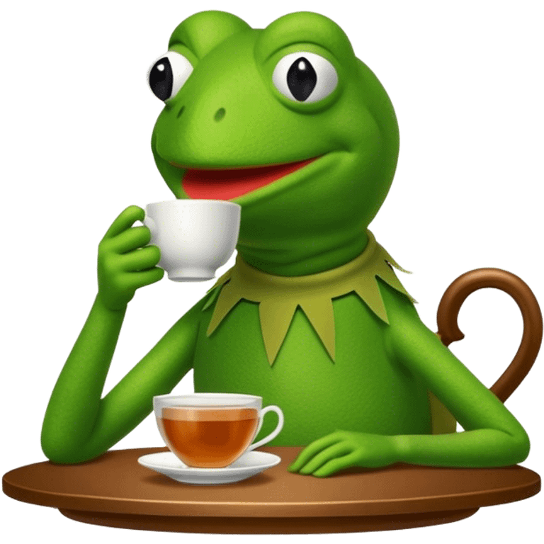 Kermit sips tea  emoji