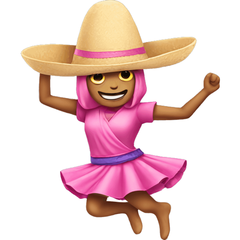 Dancing pink taco emoji