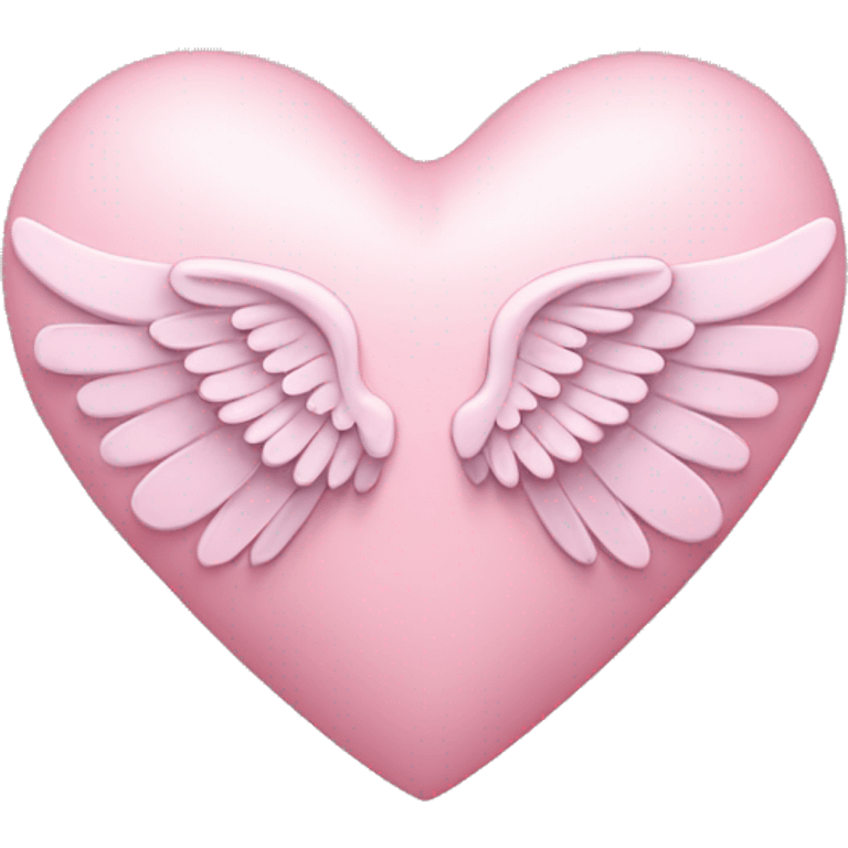 light pink heart with angel wings emoji