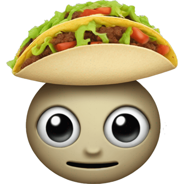 An alien with a taco in its head emoji